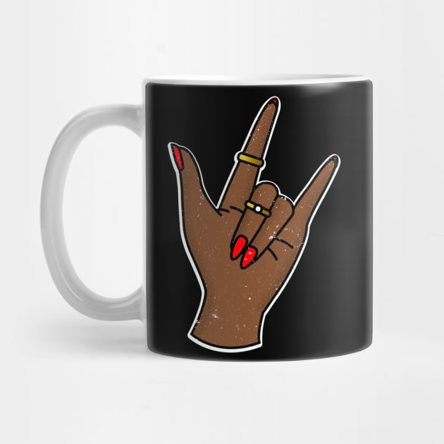 Rock And Roll Hand Sign  - Rock n Roll Party - Black Power by Abstract Designs